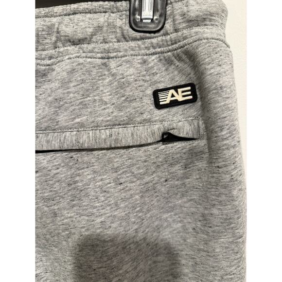 American Eagle Pants Mens Medium Gray Joggers Tapered Lounge Drawstring Casual - Picture 7 of 7